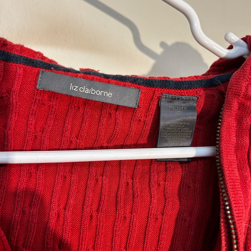Liz Claiborne Vibrant Red Knit Cardigan